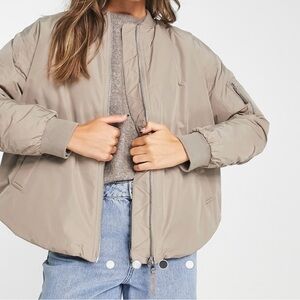 River Island Beige Bomber Jacket